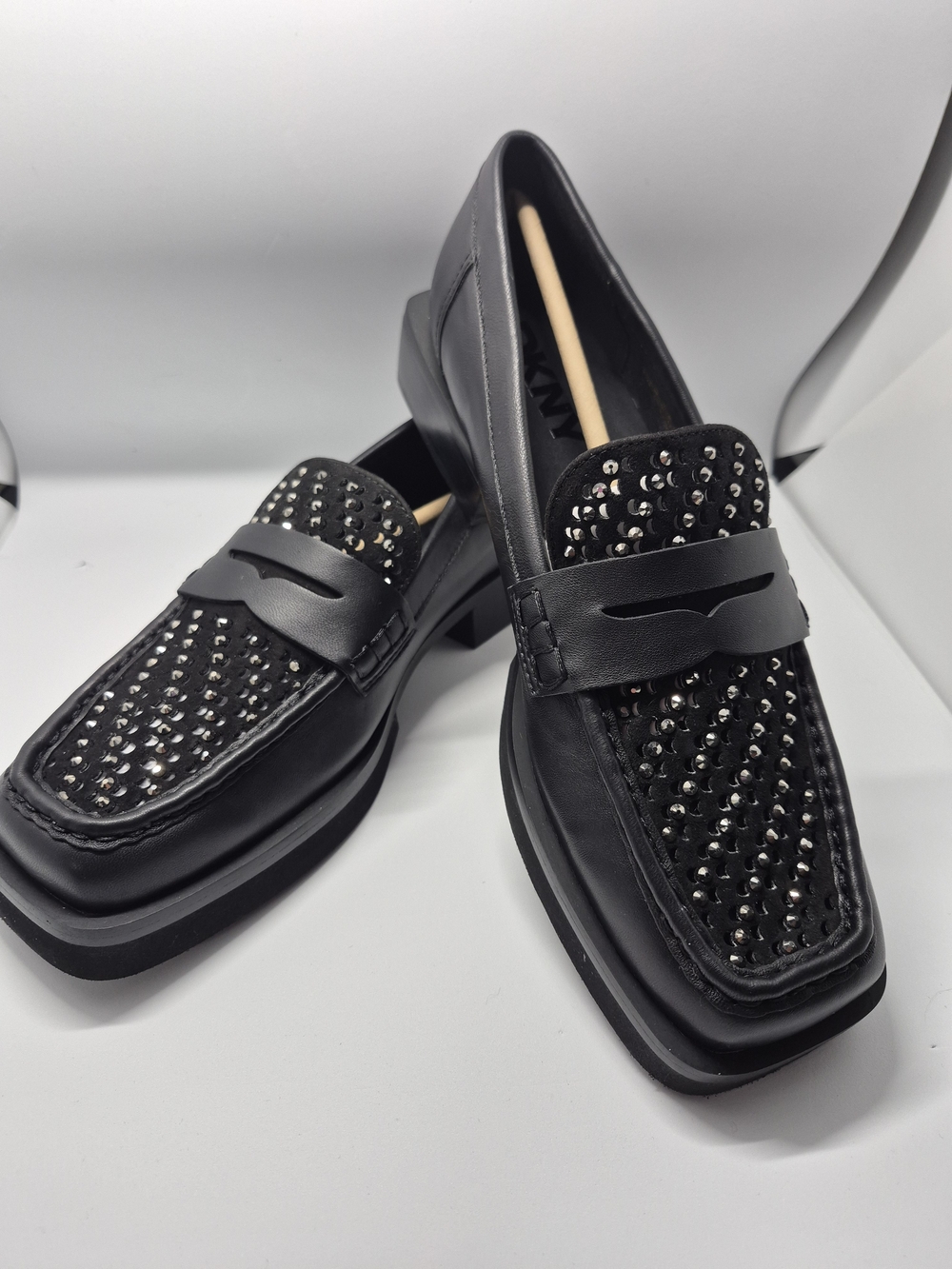 DKNY Black Studded Women's Blevins Loafers NIB Size 9